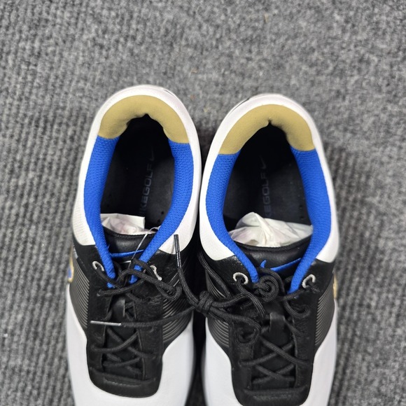 Nike Lunar Control Golf Shoes Mens Size 10.5 White Black Blue Spikes 477092-103 main image 4